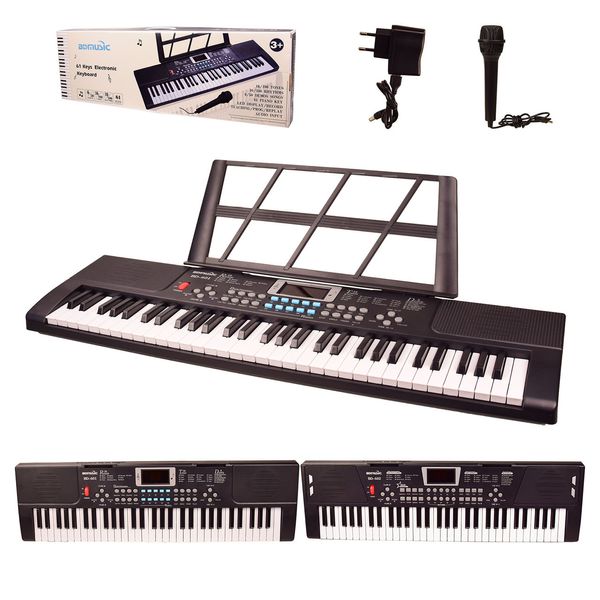 BD-601|602 - Дитячий синтезатор (орган, піаніно) на 61 клавіш, мікрофон, USB зарядний.