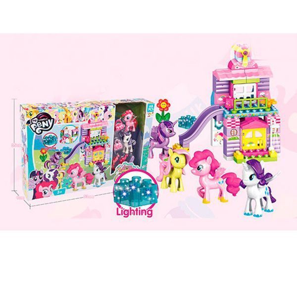 8722 - Игровой набор - Конструктор Замок Домик Литл Пони (my Litlle Pony) свет, фигурки пони, мебель