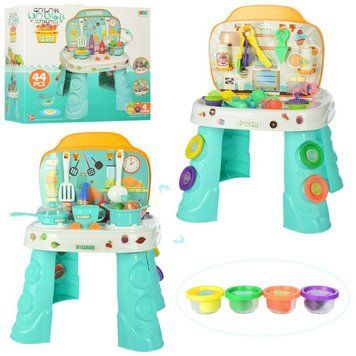 8735 - Детская Кухня - столик для лепки, плита, посуда, тесто для лепки, 8735