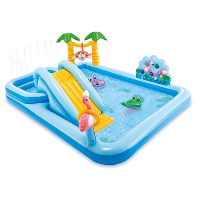 Intex 57161 - Детский надувной игровой центр - бассейн Джунгли с горкой