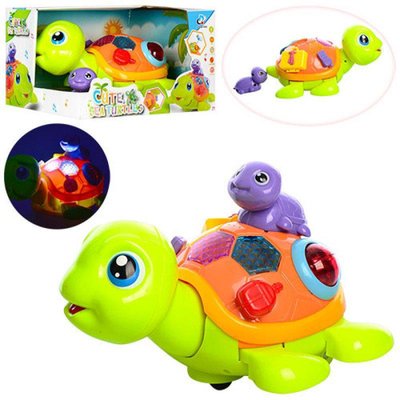 Limo Toy 2088 - Развивающая музыкальная игрушка Черепаха с черепашкой, ездит, музыка, свет
