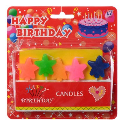 SZ-320 - Набор свечек для детского дня рождения, праздника - Звездочки, SZ-320