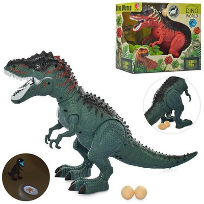 KQX-32 (02) - Игрушка динозавр Тиранозавр ходит, несет яйца, звуковые и световые эффекты KQX-32
