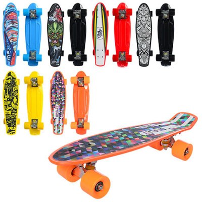 Скейт дитячий, пені борд принт типу графіті, 56х15 см, алюмінієва підвіска, колеса пу, MS 0298 690360616 фото товару