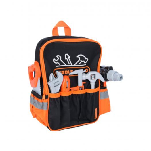 778-41 - Игровой набор инструментов для мальчика в рюкзаке "Маленький мастер", дрель - шуруповерт, каска