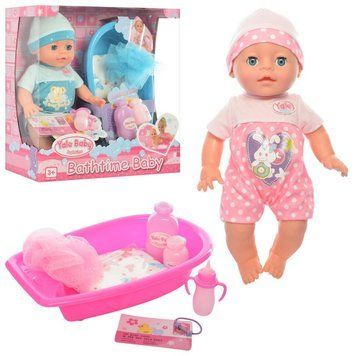 YL1720 - Пупс беби берн baby born 34 см с ванной,&nbsp;бутылочка, пьет-писяет, ванночка для пупса, YL1720