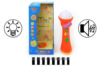 7389 - Детский Микрофон Play Smart 7389 музыкальный на батарейке в коробке 10х5х21 см