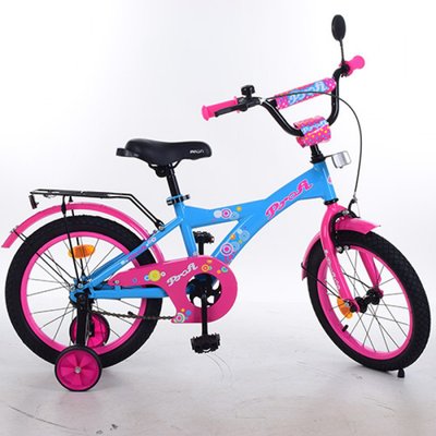 T1664 - Детский двухколесный велосипед PROFI 16 дюймов для девочки розово - голубой, T1664 Original girl
