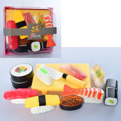 228E8-5 - Игровой набор продукты фастфуд суши сет 9 штук, разные цвета, 228E8-5