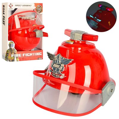 F003A - Каска (шлем) пожарника с мигалкой, (красный) F003A