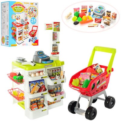 Limo Toy 668-01-03 - Большой Игровой набор Мой Магазин Супермаркет, прилавок, касса, сканер, продукты, тележка