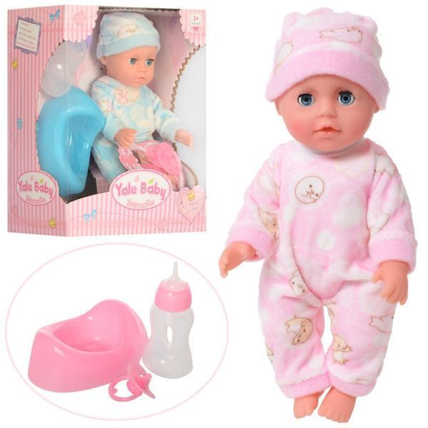 YL1728G - Пупс baby born 25 см с аксессуарами, горшок, бутылочка, соска, пьет - писяет, 2 вида, YL1728G