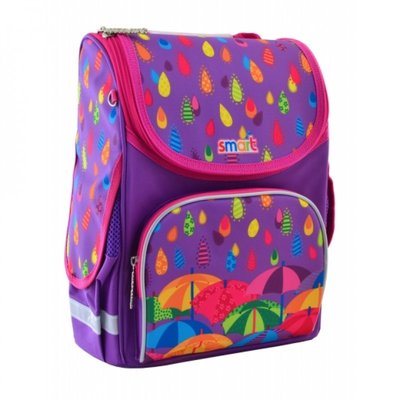 555898 - Ранець (рюкзак) — каркасний шкільний для дівчинки фіолетовий — Капітошка, PG-11 Smart 555898