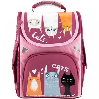 GO18-5001S-9 - Ранец (наплечник) - каркасний шкільний для дівчинки - Кіт, стильні коти, GO18-5001S-9