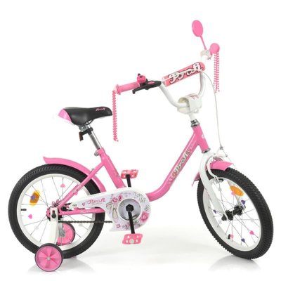 Y1681 - Дитячий двоколісний велосипед для дівчинки PROFI 16 дюймів, колір кораловий — серія Ballerina