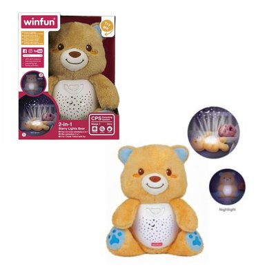 WinFun 0825 - Детский ночник Медвежонок - проектор звездного неба, музыка