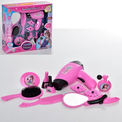 Іграшковий набір для гри в перукаря - з дуючим феном, плойкою та безпечним дзеркалом MDX553-1A-2А