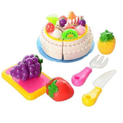 Ігровий чайний набір торт на липучці, дитячі продукти на липучці 170C1, 1025