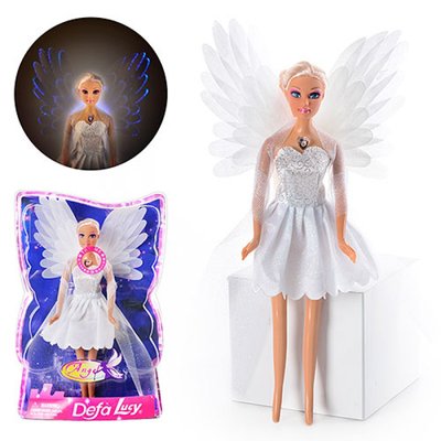Лялька ангел з крилами, що світяться, крила з пір'я, висота 29 см 8219