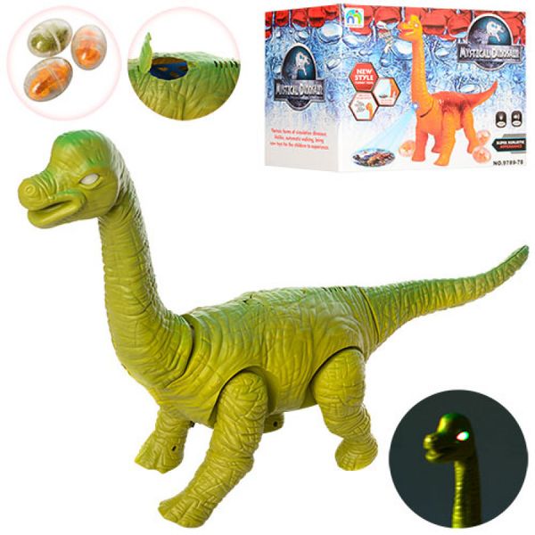 9789-78 - Динозавр диплодок 43 см ходить, зі світловими і звуковими ефектами, несе яйця