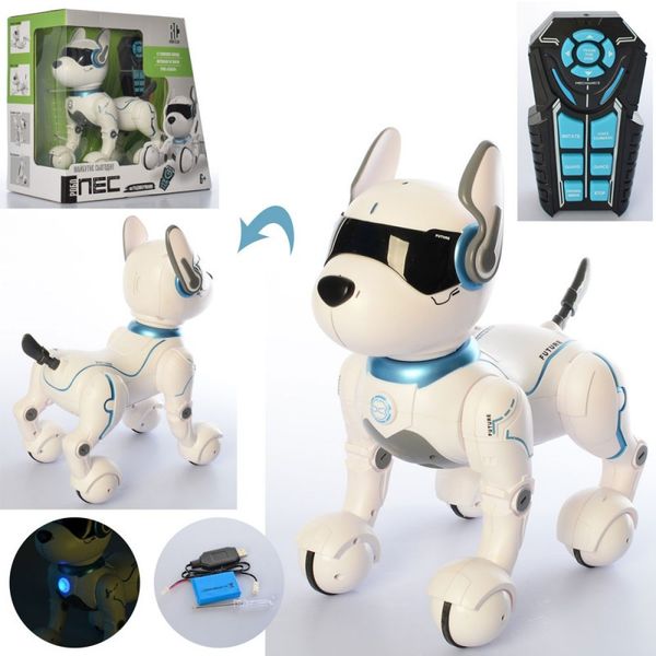 0003, A001 - Інтерактивний собака робот 29 см на радіокеруванні, реагує на голос, програмується