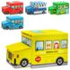 Корзина (органайзер) для игрушек - пуфик Школьный автобус (микс цветов) 2 в 1 01364, 17001 фото 2