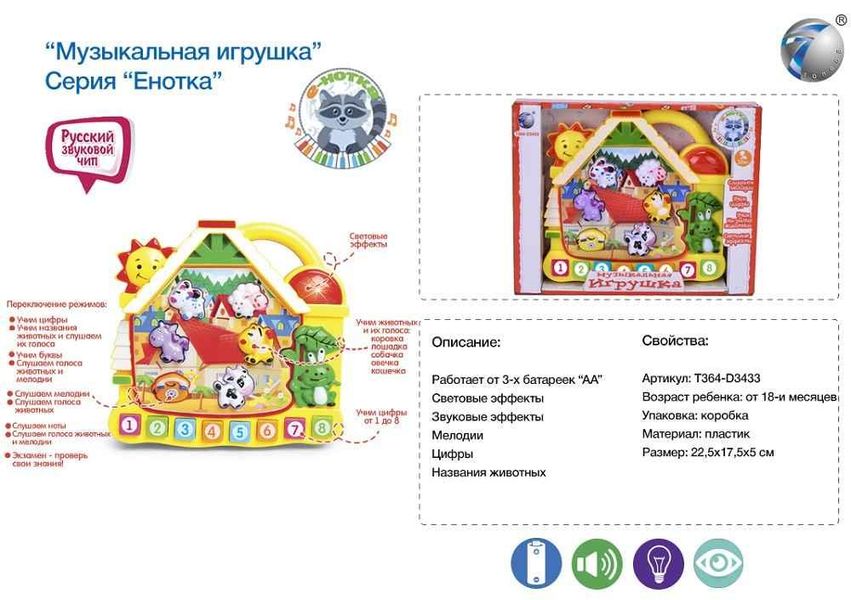 Play Smart 6071 - Музична розвиваюча іграшка Орган - Піаніно Знань Будиночок (російська озвучка)