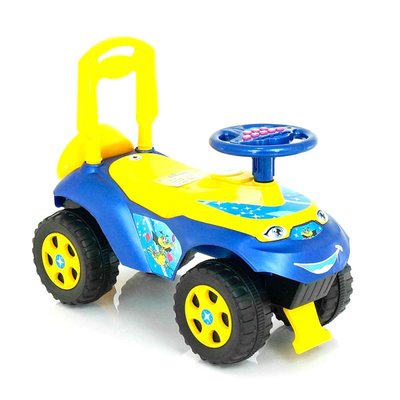 Doloni 0142 (013117) - Машинка для катания Автошка музыкальная желто - голубая - серая