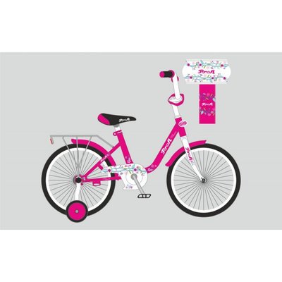 Y1682 - Дитячий двоколісний велосипед PROFI 16 дюймів для дівчинки Flower рожевий (малиновий), Y1682