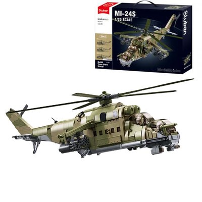 Sluban 1137 - Конструктор - модель существующего вертолета MI-24 - 893 детали