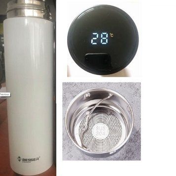 MT-3566W - Термос с ситечком и датчиком температуры,450 мл, MT-3566W