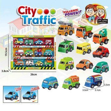 168 - Дитячий набір маленьких машинок Спецтехніка міські служби CITY TRAFFIC 12 штук.