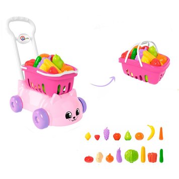 Технок 7563 - Каталка візок для малюка - функціональний ігровий набір кошик для супермаркету, продукти