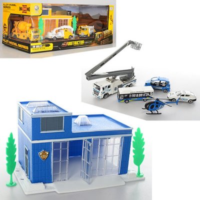 Подарунковий ігровий набір Поліцейська станція, транспорт метал, будівля, в коробці 34-14-19 см 95533-566-31