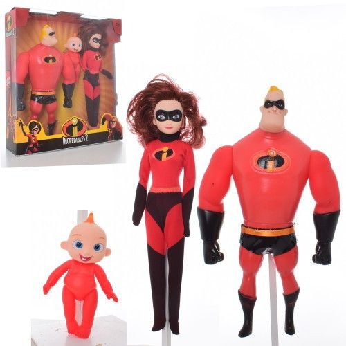 SD4047 - Набір ляльок сім'я з мультфільму Супер сімейка - Еластик, містер Винятковий і дитина